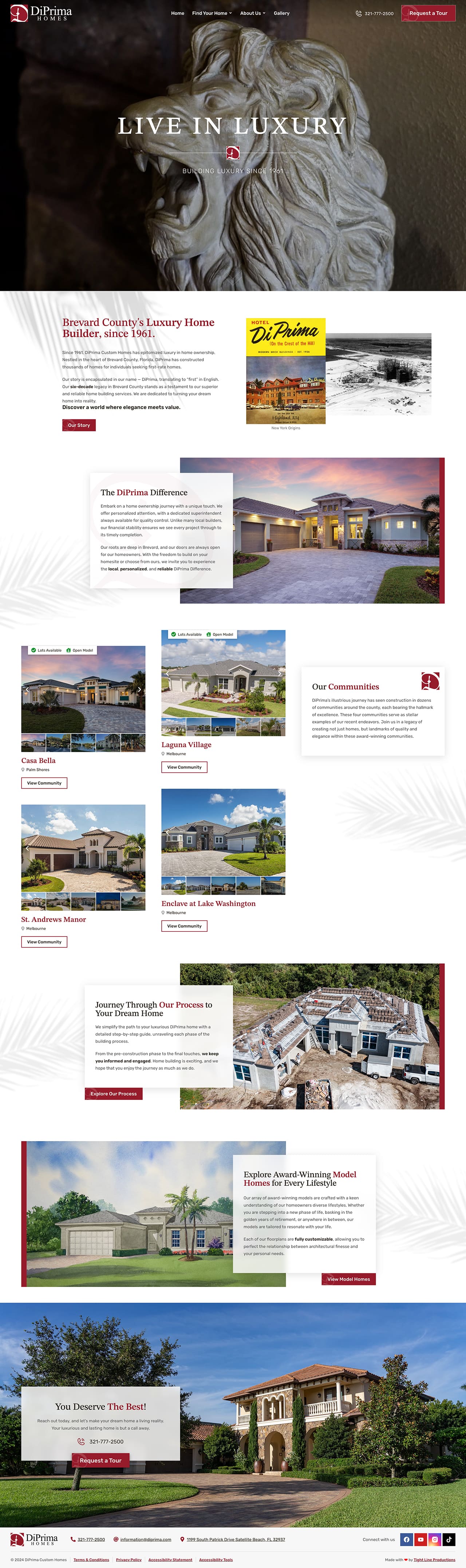 DiPrima Luxury Home Builder Website Design